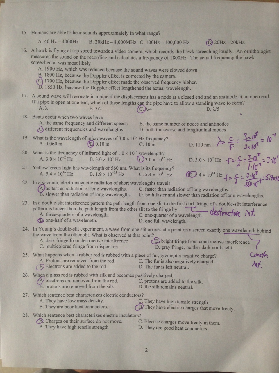 Phys-A And B-DL: Answers To Physics B Multiple Choice Practice Final